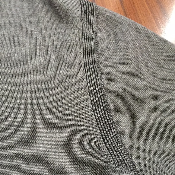 John Varvatos Cotton/Silk Heather Grey Sweater - Picture 6 of 7